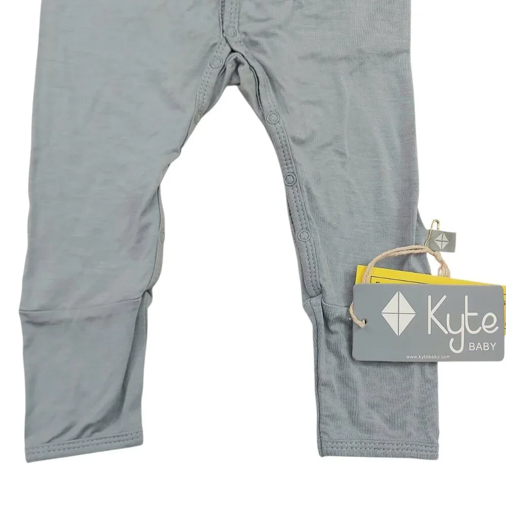 Kyte Baby Romper Pajama 6/12 Months Gray Snaps Sleepwear Soft Fabric